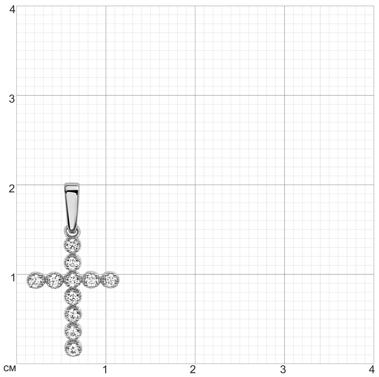 Подвеска Diamant online, белое золото, 585 проба, фианит