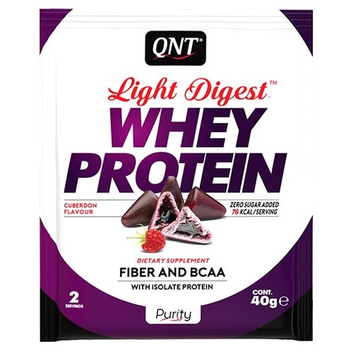 Протеин QNT Light Digest Whey Protein, 40 гр., кубердон протеин со вкусом кокоса qnt light digest whey protein 500 гр