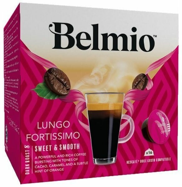 Кофе в капсулах Belmio Lungo Fortissimo для Dolce Gusto 4 упаковки 64 капсулы - фотография № 5