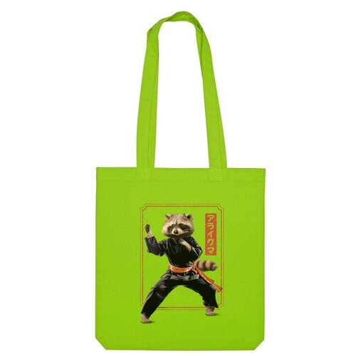 Сумка шоппер Us Basic, зеленый сумка карате енот фиолетовый