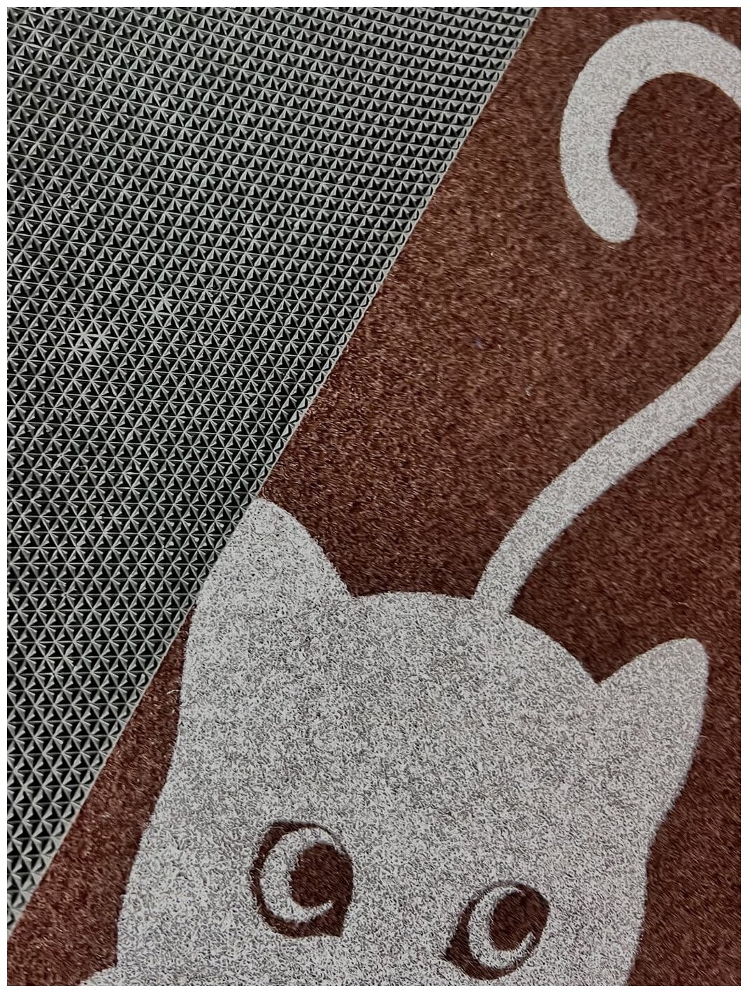Коврик придверный, коврик прикроватный, коврик для кухни MAST Kitty, коричнево-красный, 40x60см - фотография № 6