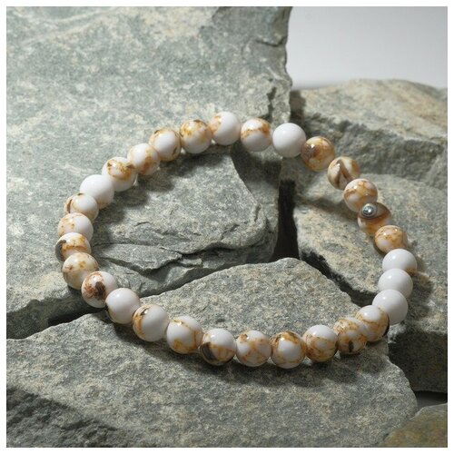 фото Браслет шар №6 "варисцит", цвет белый mikimarket