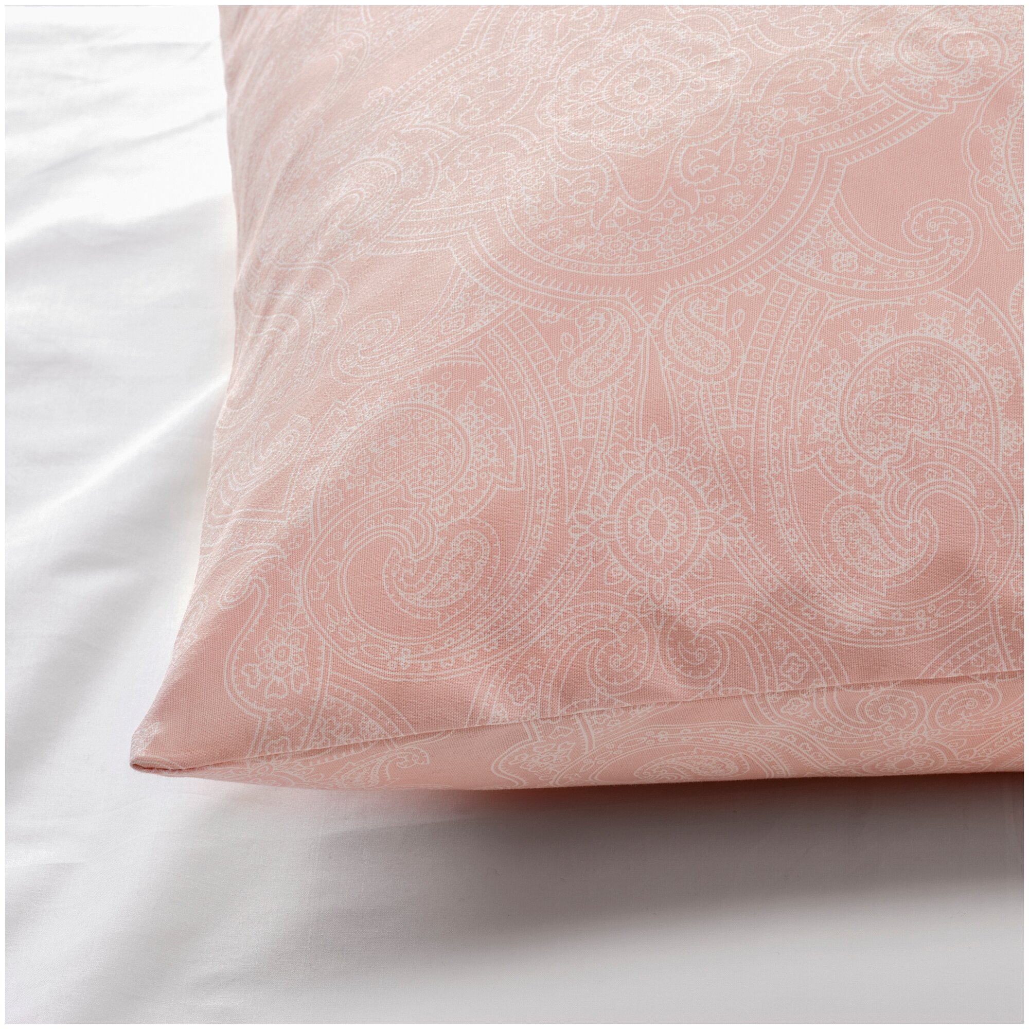 Наволочка икеа йэттеваллмо, 50 х 70 см, 1 шт, светло-розовый/белый — фото 1