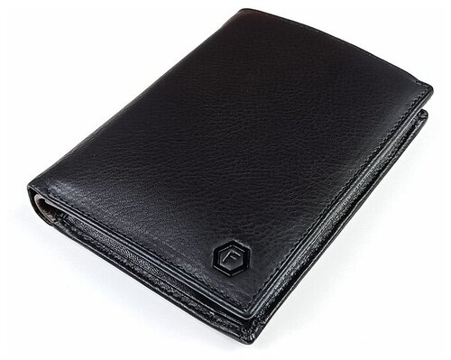 Бумажник , фактура матовая, черный, коричневый