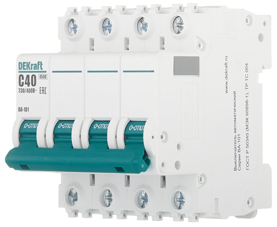 Выключатель автоматический модульный 4п C 40А 4.5кА ВА-101 SchE 11094DEK - фотография № 7