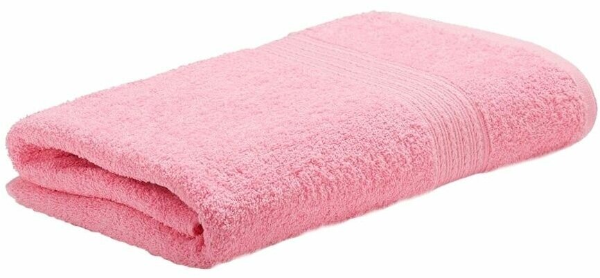Полотенце банное 100х180 см, Хлопок 100%, Цвет светло-розовый - фотография № 2