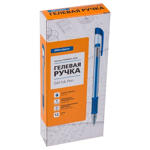 фото Officespace набор гелевых ручек gel ink pen 0,35 мм gp905bu_6600, синий цвет чернил