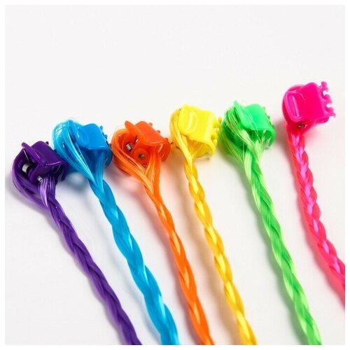 Прядь для волос на крабике 40 см 6 шт 591₽