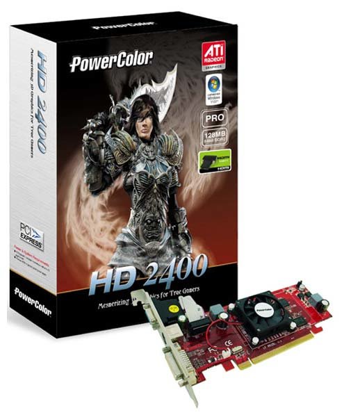Видеокарта PowerColor Radeon HD 2400 Pro 525Mhz PCI-E 256Mb 800Mhz 64 bit DVI TV HDCP YPrPb