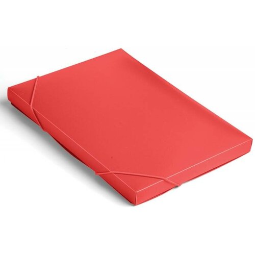 Папка-короб на резинке Бюрократ -BA25/05RED пластик 0.5мм корешок 25мм A4 красный папка конверт бюрократ bpr13lred на резинке 13 отделений a4 красный