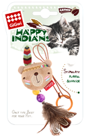 Дразнилка для кошек GiGwi Happy Indians Мишка с кольцом (75408) коричневый/бежевый