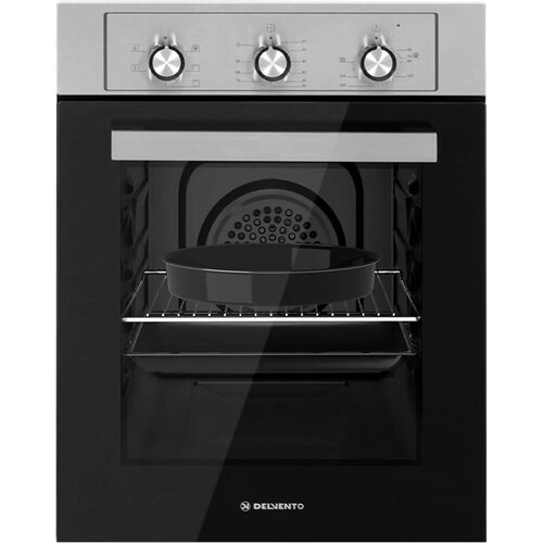 DELVENTO Встраиваемый духовой шкаф 45 см Super slim 49 л 5 функций очистка паром черная эмаль с серым дисплеем 3052000₽