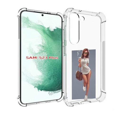 Чехол MyPads девушка-в-белой-футболке женский для Samsung Galaxy S23 Plus + задняя-панель-накладка-бампер