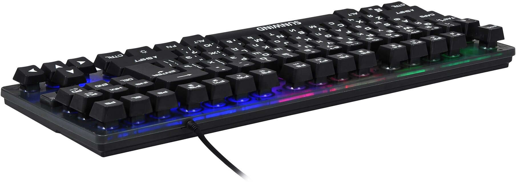Клавиатура SunWind SW-K500G черный USB Multimedia for gamer LED (1422364)