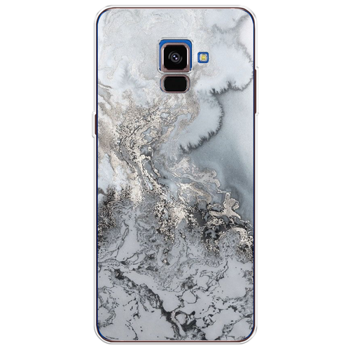 Силиконовый чехол на Samsung Galaxy A8 2018 / Самсунг Галакси А8 2018 Морозная лавина серая силиконовый чехол на samsung galaxy a8 2018 самсунг галакси а8 2018 морозная лавина серая