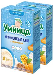 Каша Умница молочная 3 злака с абрикосом, с 6 месяцев, 200 г, 2 шт.