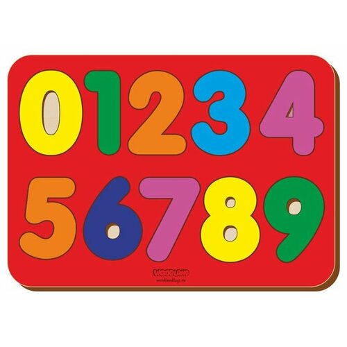 Вкладыш деревянный Изучаем цифры (окрашенный) игрушка Woodland 091103  - купить со скидкой