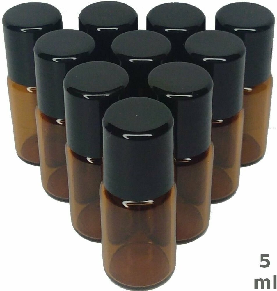 фото Флакон роллер для духов из янтарного стекла, метал. шарик, 20 шт, 4 мл ( пустой эфирное масло для путешествий косметический роллербол бол )