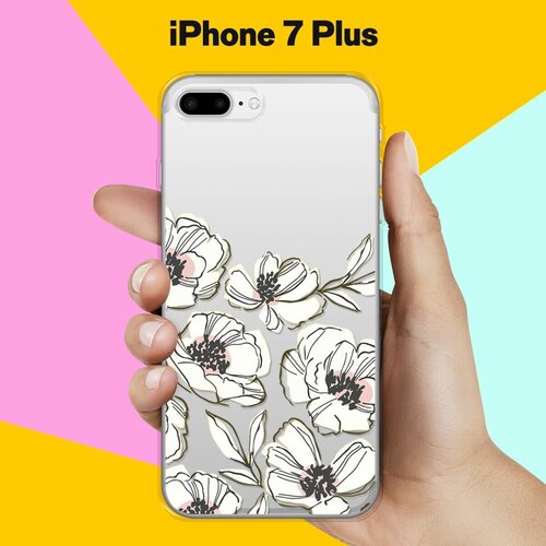 Силиконовый чехол Цветы на Apple iPhone 7 Plus силиконовый чехол на apple iphone 8 plus 7 plus эпл айфон 7 плюс 8 плюс с рисунком розовые цветы