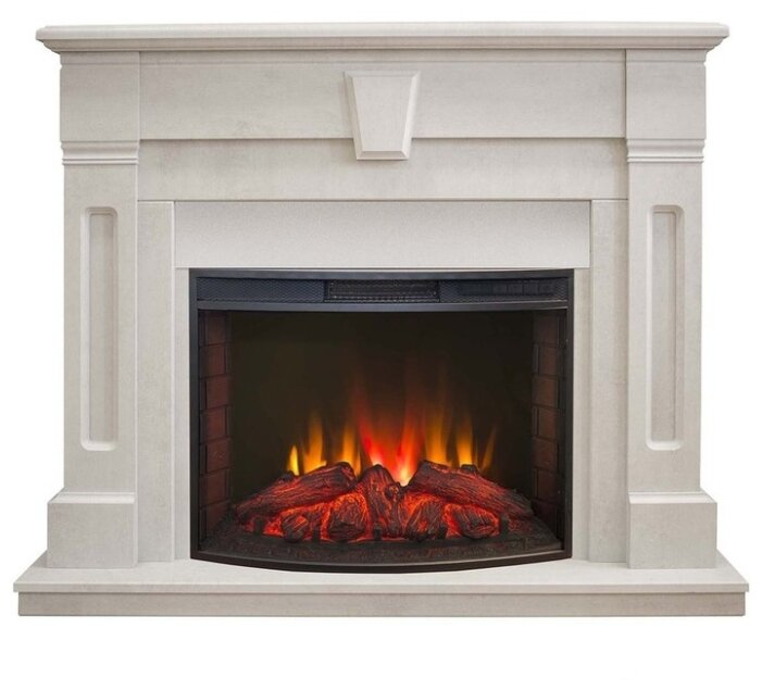 Стильный электрокамин со звуковым эффектом Real-Flame Kellie 25,5/26 с очагом Evrika 25,5 LED