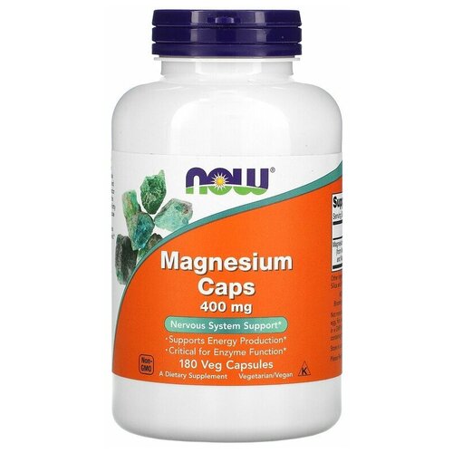 Купить NOW Magnesium Caps 400mg (180 вегкапсул)