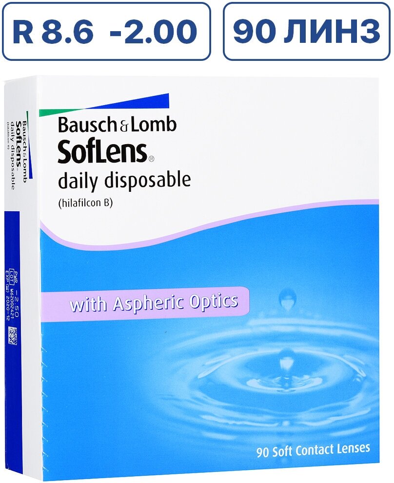   SofLens Daily Disposable 90pk (BC 8,6; D -2.00)