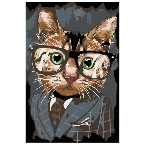 Кот в костюме Раскраска картина по номерам на холсте в костюме кошки раскраска картина по номерам на холсте