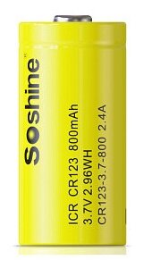 Аккумулятор Li-ion Soshine ICR 16340 CR123 3.7 v 800 mAh (1 шт.)