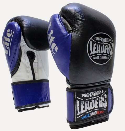 Изображение товара Перчатки боксерские LEADERS LiteSeries BK/BL, 16 унций