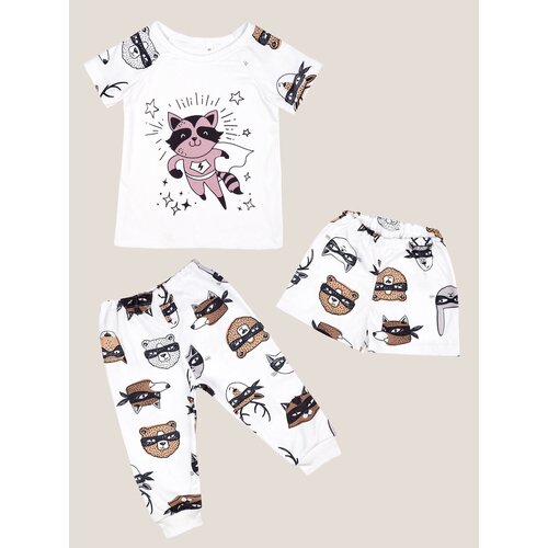 фото Пижама детская, комплект футболка, шорты, брюки, dream royal, размер 116