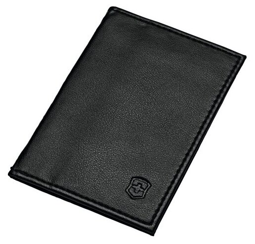 Чехол кожаный Victorinox для SwissCard, толщина 2 уровня, черный