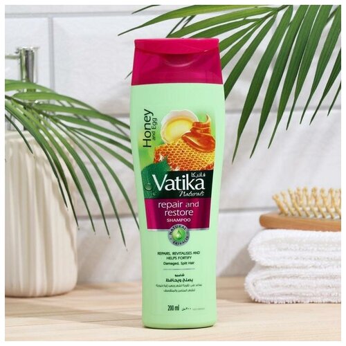 Шампунь для волос Dabur VATIKA Naturals Repair & Restore исцеление и восстановление, 200 мл vatika кондиционер naturals cactus