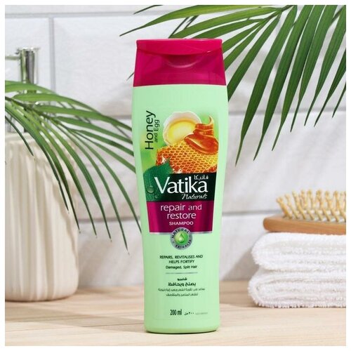 шампунь для волос сила и блеск dabur vatika 200мл Шампунь для волос Dabur VATIKA Naturals Repair & Restore исцеление и восстановление, 200 мл