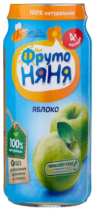 Пюре ФрутоНяня из яблок (с 4 месяцев) стеклянна... — купить по выгодной цене на Яндекс.Маркете