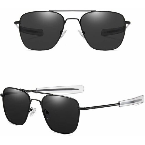 Мужские Винтажные Солнцезащитные очки с двойным лучом, в металлической оправе