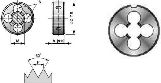 Плашка Bucovice(CzTool) M16x10 115CrV3 60° 6g 45x14мм DIN EN22568 210162