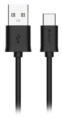 Кабель Devia USB 2.0 Type C Smart Cable, 1 м, черный