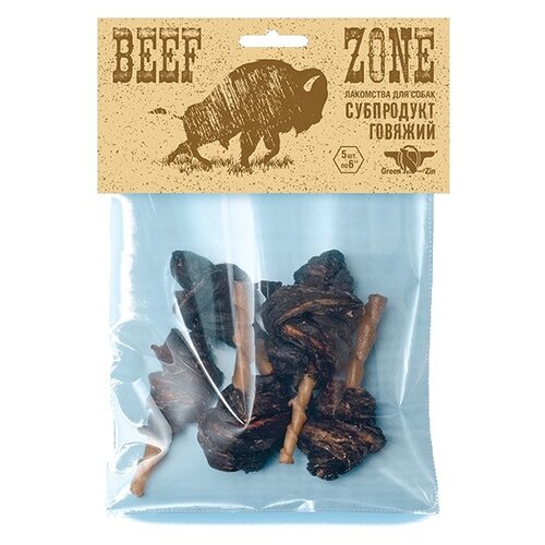 Лакомство для собак Green Qzin Beef zone Сушеная мясная граната 6, 100 г