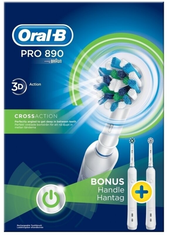 Электрическая зубная щетка Oral-B Pro 890 Duo White OBPRO890DW - фотография № 2