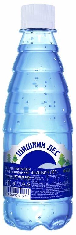 Вода питьевая Шишкин лес газированная минеральная , ПЭТ 0.4 л (12 штук)