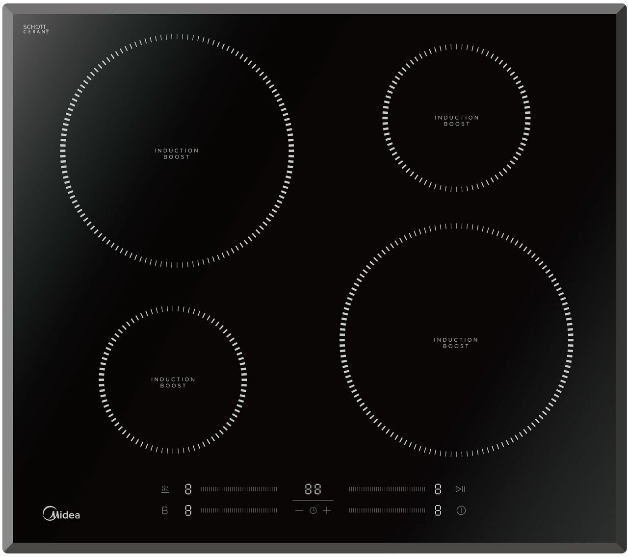 Встраиваемая индукционная панель независимая Midea MIH65742F