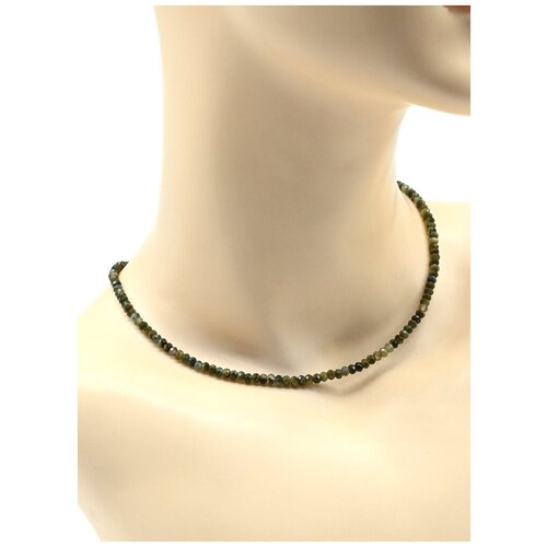 Чокер из турмалина зеленого рондель гр.4*3мм, 40см РадугаКамня