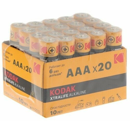 Элемент питания KODAK, LR03/20BOX XTRALIFE Alkaline, 20 штук в упаковке