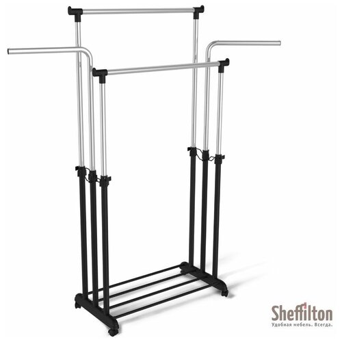 SHEFFILTON Вешалка SHT-WR6 металл/пластик черный/черный муар/хром лак (911208)