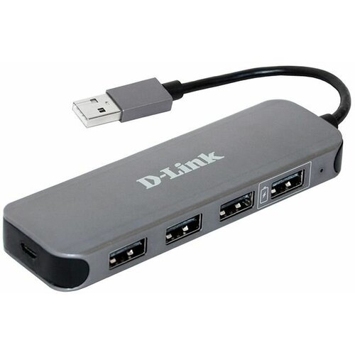 Разветвитель USB 20 D-Link DUB-H4E1A 4 порт черный 283100₽