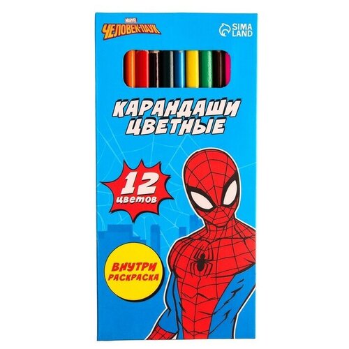 Карандаши цветные Marvel 12 цветов, Человек-Паук