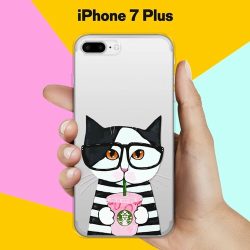 Силиконовый чехол Кот в очках на Apple iPhone 7 Plus