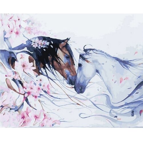 Картина по номерам Две влюблённые лошади 40х50 см Art Hobby Home картина по номерам две картинки raduga paintboy две лошади в лучах летнего солнца