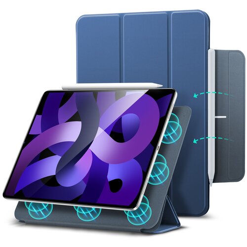 Чехол книжка ESR Rebound Magnetic Case с застежкой для Apple iPad Air 4 (2020), Air 5 (2022) и iPad Pro 11" (2018), насыщенный синий
