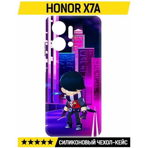 Чехол-накладка Krutoff Soft Case Brawl Stars - Эдгар для Honor X7a черный чехол накладка krutoff soft case brawl stars эдгар для honor magic 5 lite черный